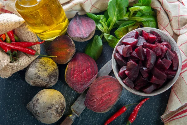 Homemade Raw Beetroot Salad Small Bowl — Stock Photo, Image