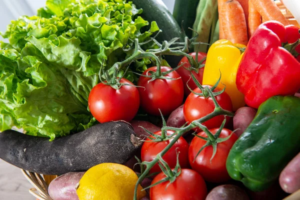 Seasonal Vegetables Tomatoes Peppers Other — Stock Photo, Image