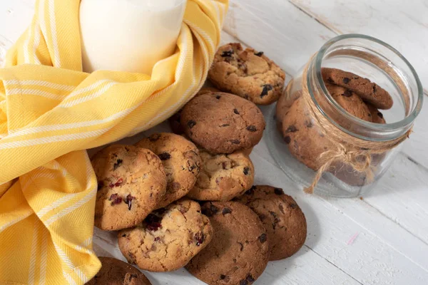 Biscoitos Mesa Madeira Branca — Fotografia de Stock