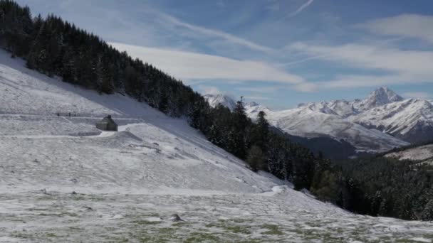 Pic Midi Bigorre Pirenejach Francuskich Śniegu — Wideo stockowe