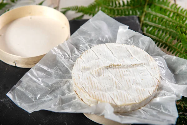 Camembert Sajt Hagyományos Normandiai Francia Egy Tejtermék — Stock Fotó