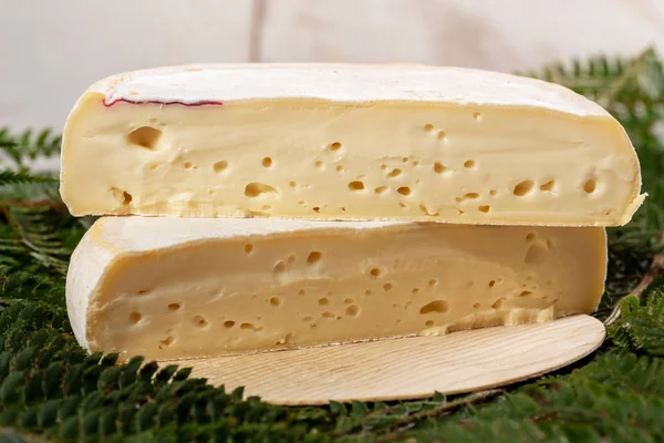 Ένα Closeup Του Reblochon Γαλλικό Τυρί Savoie Προϊόντος — Φωτογραφία Αρχείου