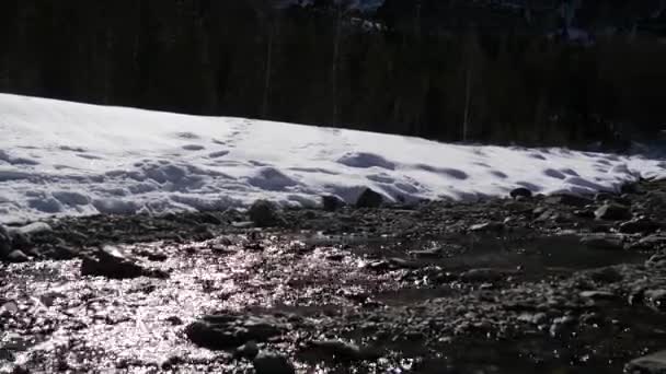 Rio Nas Montanhas Nevadas — Vídeo de Stock