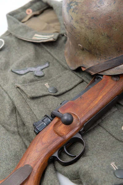 Latar belakang antik dengan peralatan tentara Jerman — Stok Foto