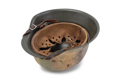 Alman Dünya Savaşı iki (Stahlhelm M1942) askeri kask, Normandiya
