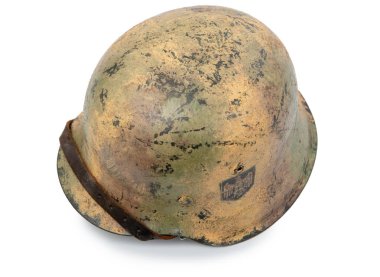 Alman Dünya Savaşı iki (Stahlhelm M1942) askeri kask, Normandiya