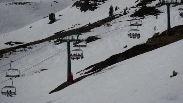 Télésiège Dans Station Hiver Formigal Espagne — Video