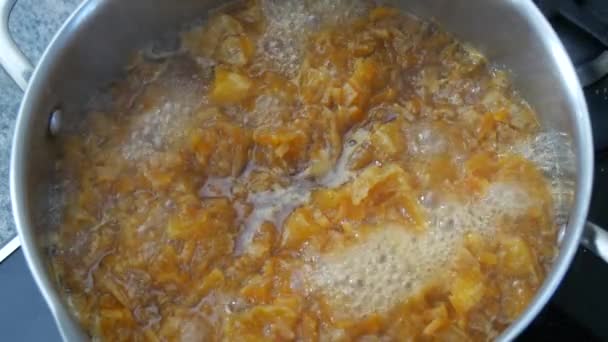 有機オレンジ ジャムを調理 — ストック動画
