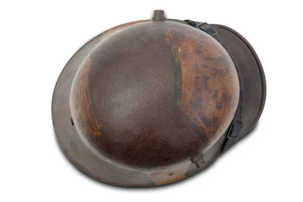 Casque militaire allemand de la Première Guerre mondiale (Stahlhelm) sur fond blanc — Photo