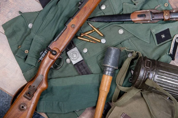 Fondo vintage con equipo de campo del ejército alemán. ww2 — Foto de Stock