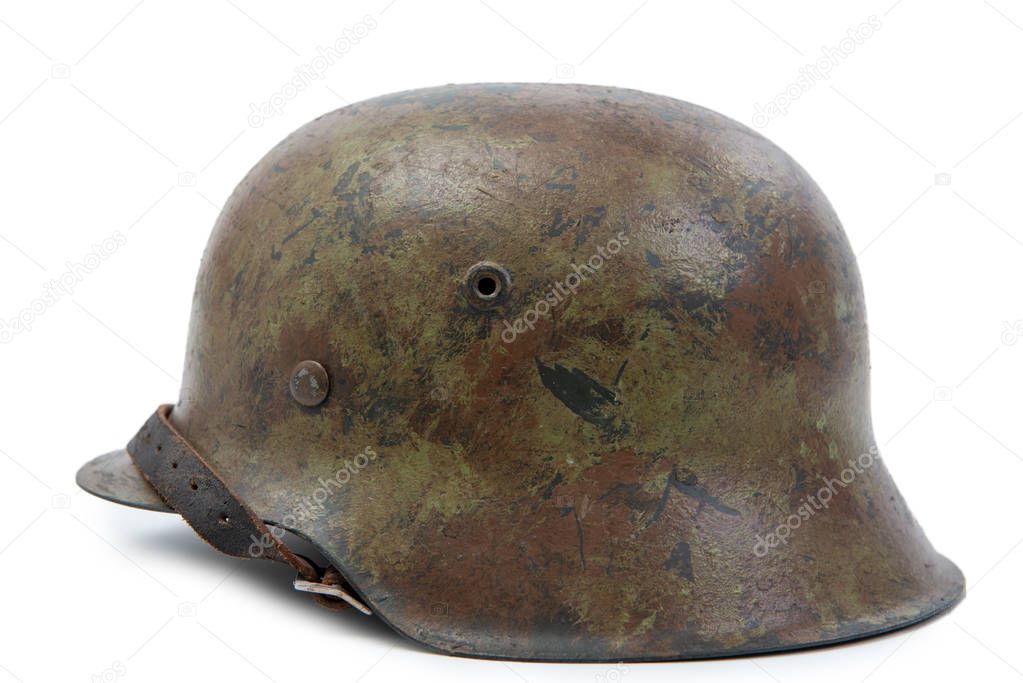 German World War Two (Stahlhelm M1942) military helmet.