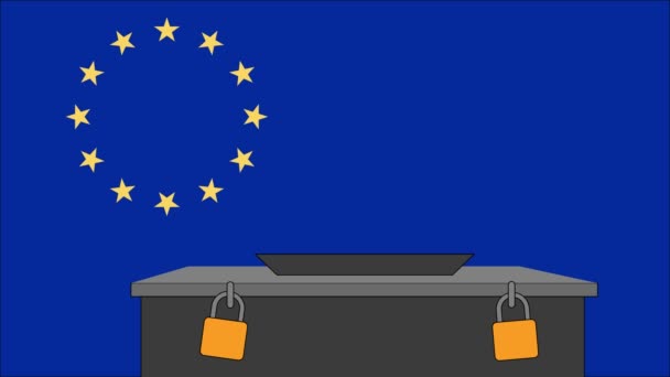 Португальская Урна Голосования Выборах Европейский Союз — стоковое видео