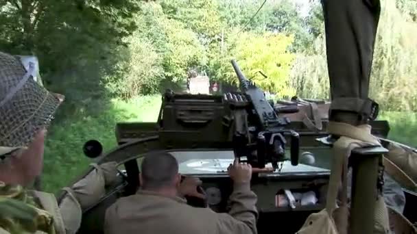 Interior Del Coche Militar Ww2 Scout — Vídeos de Stock