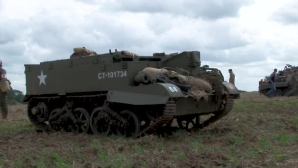 Militärischer Bren Waffenträger Ww2 Britisches Panzerfahrzeug — Stockvideo