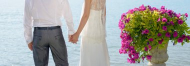 Düğün, gelin ve damat birlikte.