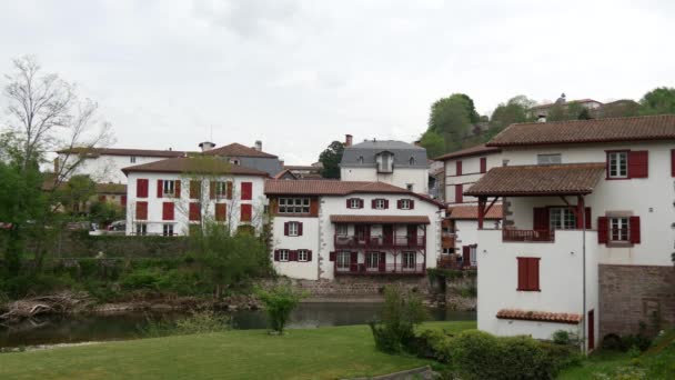 Landschaft Von Pays Basque Saint Jean Pied Port Süden Frankreichs — Stockvideo