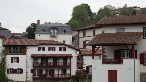 Fransa Nın Güneyinde Pays Bask Saint Jean Pied Port Manzara — Stok video