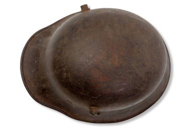 Beyaz backgr Almanca bir Dünya Savaşı (Stahlhelm) askeri kask