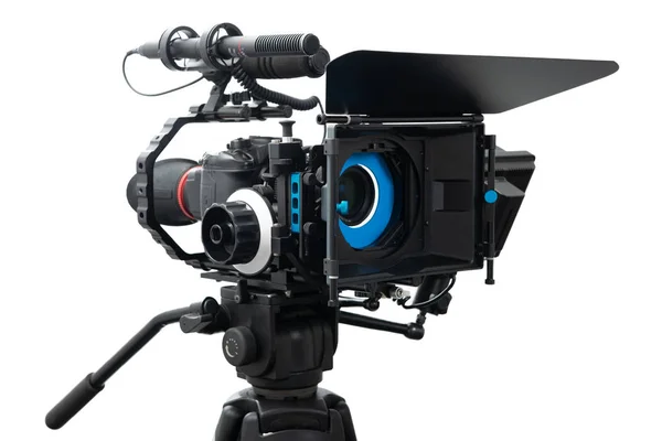 Dslr video camera rig isolated on white background — Stock Photo, Image