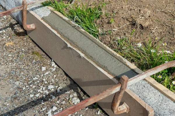 Houten bekisting voor cement — Stockfoto