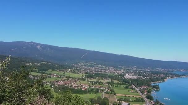 Uitzicht Het Meer Van Annecy Franse Alpen — Stockvideo