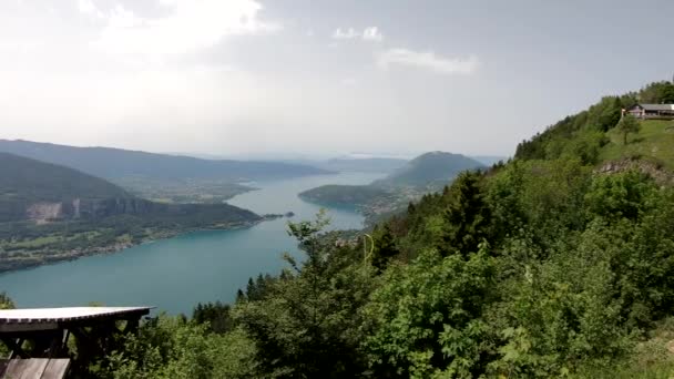 Vista Del Lago Annecy Alpes Franceses — Vídeo de stock