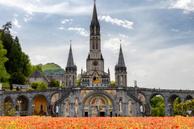 Lourdes Fransa Bazilikası görünümünü