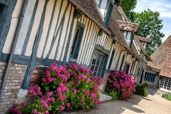 Normandy French house. View of a typical french Normand house