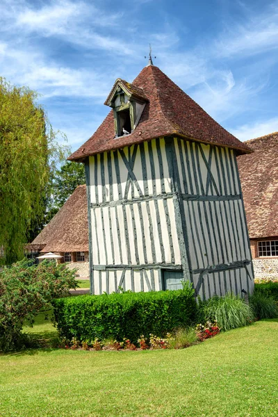 Normandy French house. View of  typical french Normand house