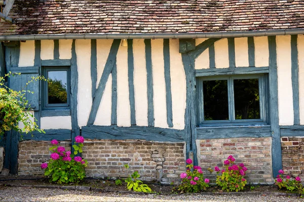 Normandy French house. View of  typical french Normand house