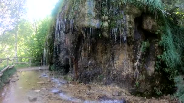 Kaskad Färskt Källvatten Nära Ermita Santa Elena — Stockvideo