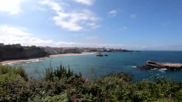 Biarritz Grande Plage Strand Sommer Frankreich — Stockvideo