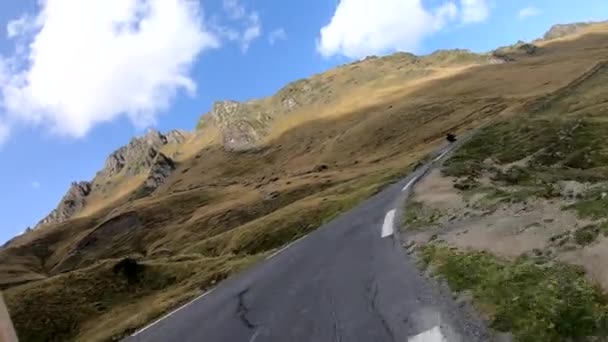 Camino Col Tourmalet Las Montañas Del Pirineo Francés — Vídeos de Stock