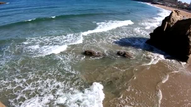 Waves Beach Biarritz Aquitaine Frankrijk — Stockvideo