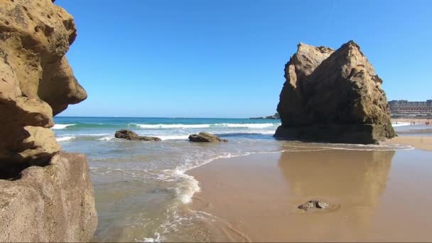 Olas Playa Biarritz Aquitania Francia — Vídeo de stock