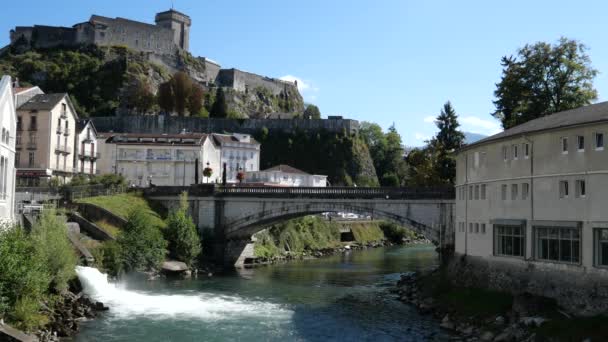 Castle Lourdes Pyrenees — Stock Video