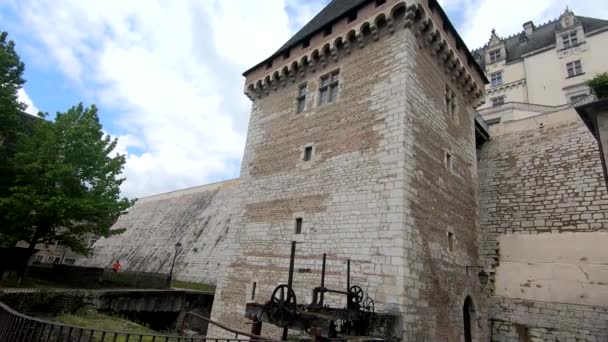 Κάστρο Και Παλιά Σπίτια Του Pau Γαλλική Πόλη — Αρχείο Βίντεο