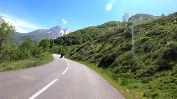 Cestě Kolu Aubisque Francouzských Pyrenejských Horách — Stock video