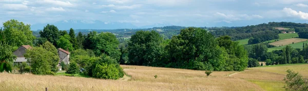 Panorama Campagna Francese Pirenei Montagne Sfondo — Foto Stock