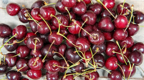 Close Group Red Cherries — Stock Photo, Image