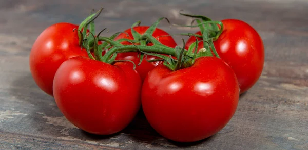 Red Cherry Tomatoes Rustic Background — Stock Photo, Image
