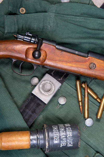 Vintage Bakgrund Med Tysk Armé Fältutrustning Ww2 — Stockfoto