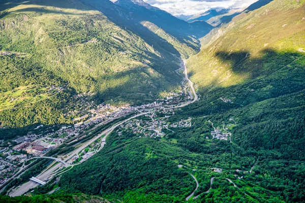 Una Vista Del Valle Maurienne Montañas Los Alpes Franceses —  Fotos de Stock