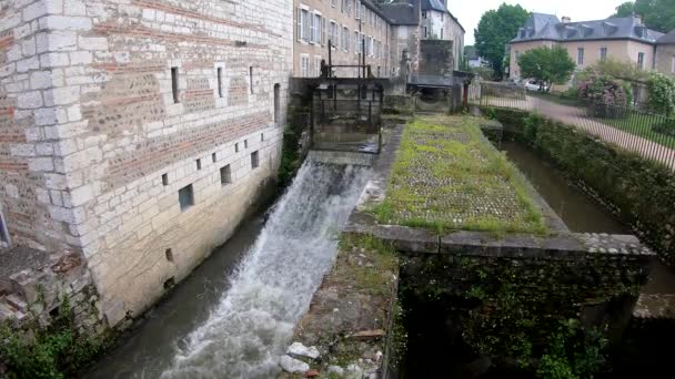 Mała Śluza Miasto Pau Bearn Francja — Wideo stockowe