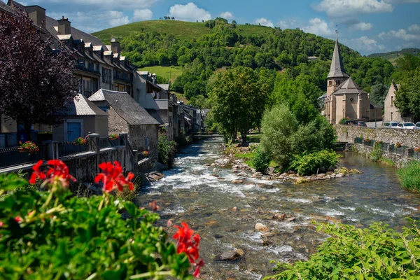 Torrent Pueblo Arreau Montañas Pirenaicas Sur Francia — Foto de Stock