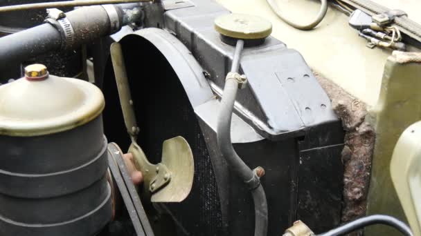 Vintage Wwii Military Vehicle Engine — Stock video