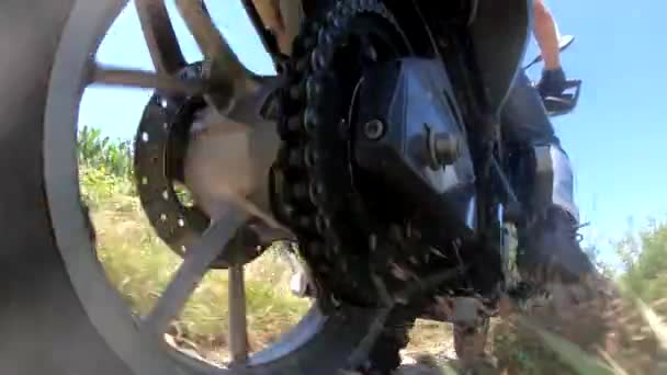 Вид Мотоцикл Заднього Колеса — стокове відео