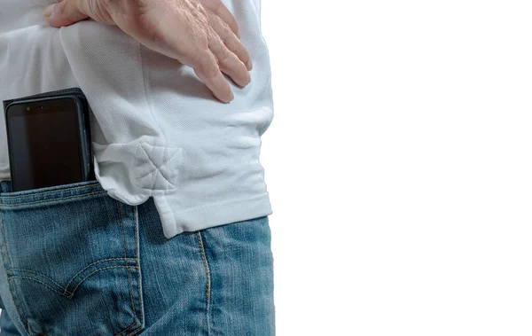 Smartphone Back Pocket Man Jean — Stock Photo, Image