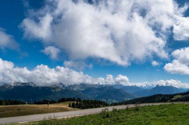 Panoramic view of the Alps from Mount Semnoz, Haute-Savoie, France