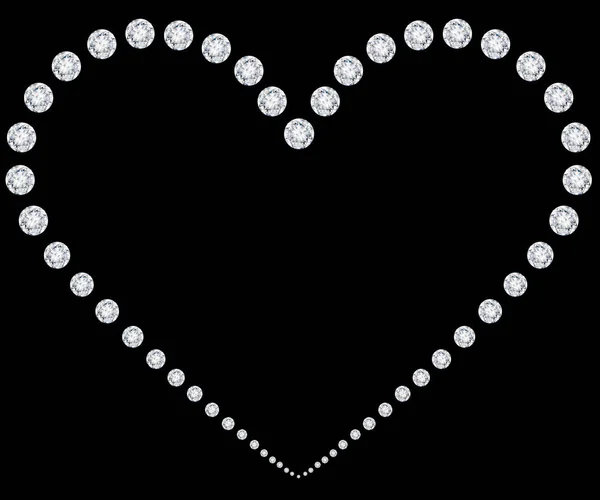 Διαμάντια Καρδιά Διακόσμηση Κορνίζα — Φωτογραφία Αρχείου